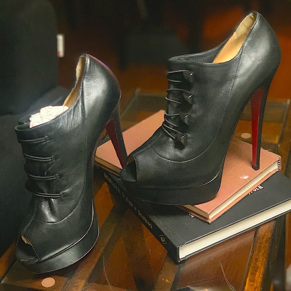 Sexy Peep Toe Louboutin Booties; Treat yourself!